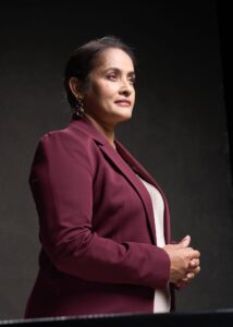 Portrait of Jaya Baloo, COO at Aisle s.r.o., delivering a keynote at Dutch Blockchain Week 2026 in Amsterdam.